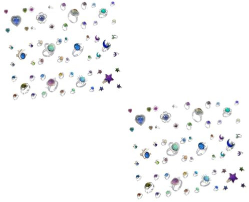 SHERCHPRY 24stücke Teiliges Verstellbare Farbwechsel-ringe Emotionale Stimmungsringe Für Inklusive Delfin Mond Sonne Herz Und Weitere Designs Temperaturabhängiger Fingerring Für Kreative