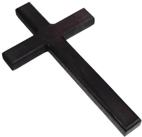 Garneck Wooden Cross for Wall Decor: 11inch Rustic Christian Cross Wall Mounted Jesus Crosses for Home Christian Weddings Easter Party Meditation Decor