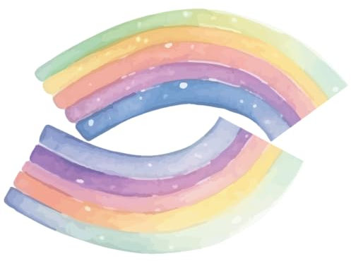 Ambiance Sticker Non-Woven Wallpaper Pre-Pasted Giant Rainbow Wall Mural - H85 x W60cm