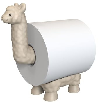 Winkee - Lama Klopapierhalter I Ersatz-Toilettenpapierhalter ohne Bohren I Lustiger WC Papier Halter stehend aus Kunststoff I Wohnungs Zubehör & WC Papier Halterung