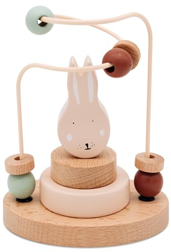 wunderwunsch Trixie Motorikschleife als Baby Geschenk, Geschenke zur Geburt, Babyspielzeug, Personalisierte Geburtstagsgeschenke, Montessori Spielzeug mit Personalierung (Hase, ohne Name)