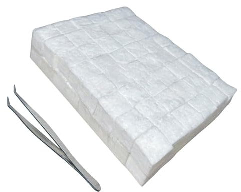 YCHUCH 96pcs Pequeñas Mechas Cerámica Micks Tope Firepit Firepit Sponges Núcleo Algodón para Bioetanol Chimeneas Alcoholes Duraderos