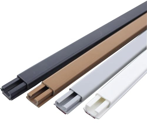 XYUERU Cable Trunking, Square Box Cable Trunking, Self-Adhesive Cable Hider for Electric Cables, Aluminium Cable Duct, Anti-Stomping, for House,Office(Brown,12x7mm)
