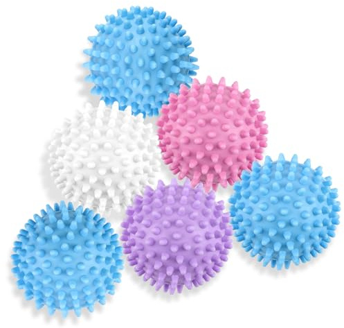6 Pack Laundry Balls for Dryer, Dryer Balls Laundry Reusable, Dryer Ball Plastic Pellet Packs for Fabric Soften, Reduce Wrinkle and Less Static Cling