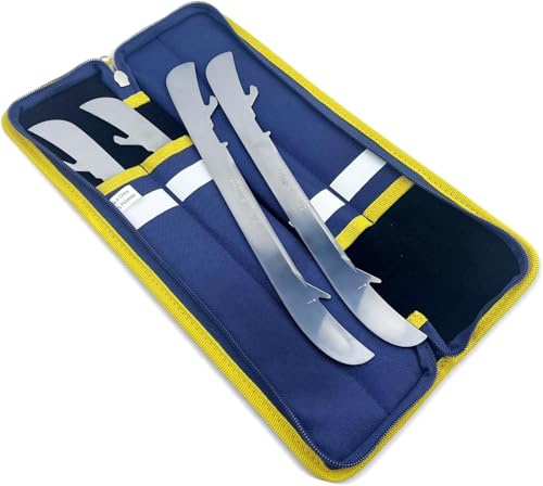 VPRO Schlittschuh-Klingentasche, Marineblaue Tragetasche mit Gelber Umrandung, Professioneller Klingenschutz Schlittschuhe Skate Blade Case