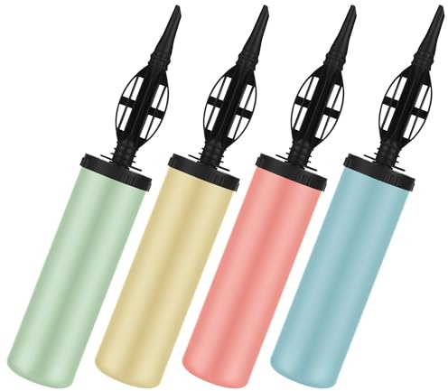 Vivantia 4 Pcs Balloon Pump, Manual Hand Pump, Hand Air Pumps, Manual Inflator for Balloons, Helium Pumps for Party Decoration Balloons Arch Kit Foil & Confetti Yoga Balls