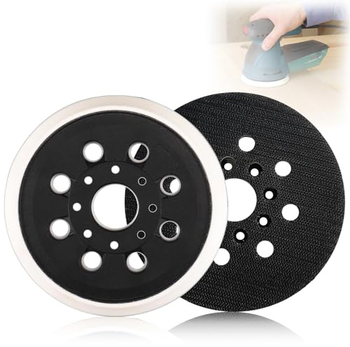 2 Pcs Orbital Sander Pads for Bosch GEX125-1 PEX220 PEX220A Skil 7402 7490 | 125mm/5 Inch 8 Hole Replacement Sander Backing Pad, Pad Hook & Loop Base Rubber Sander, Durable Rubber for Longlife