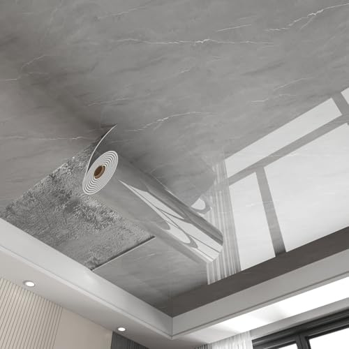 Enigmaire Dalle De Plafond,Dalles de Plafond Autocollantes en PVC pour Salle de Bain,Dalles de Plafond Suspendue en PVC imperméable,Facile à Nettoyer,Peut êTre Coupé,pour sous-Sol,Salle De Bain