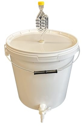SILPLAST Récipient de fermentation complet de 20 l - Kit complet : seau de fermentation avec tube de fermentation et caoutchouc d'étanchéité et robinet d'écoulement en plastique, seau pour bière ou
