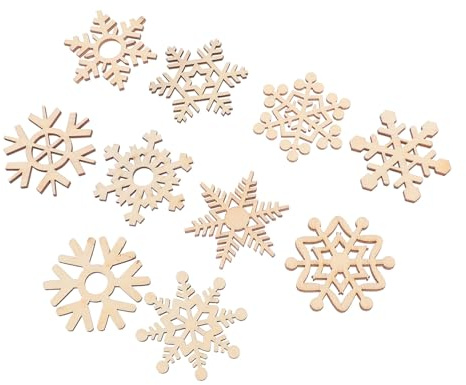 Alipis 50pcs Wood Chip Christmas Decoration Wooden Slices for DIY Xmas Decor Christmas Wood Chips for Party Decorations