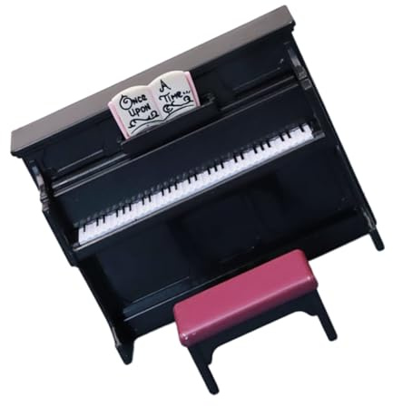 ERINGOGO Mini Piano Décoratif Noir en Plastique Accessoire Maison de Poupée Modèle Réduit DIY Ornement Créatif Compact pour Décoration Miniature pour Scène et Collection