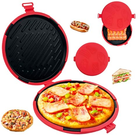 Silicone Microwave Toastie Maker, No Power Panini Press for Dorm Office | Heat Resistant Food Grade Silicone Up to 230°C, Non Stick Detachable Tray, Compact Lightweight for Quick Meals