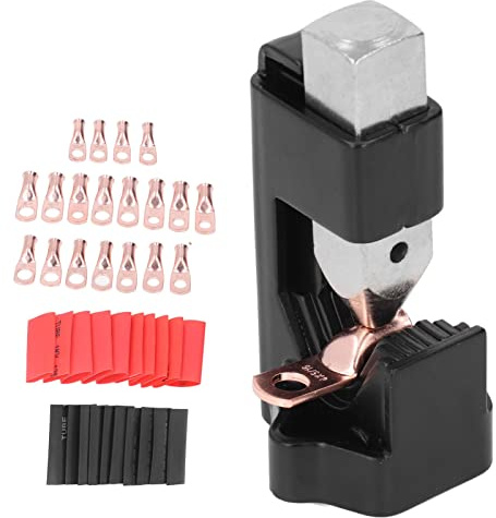 Dioche Crimper Battery Cable Lug Crimping Tool Hammer - Duty Crimper with 20 Terminals & 20 Heat Shrink Tubes for 8AWG to 0000AWG
