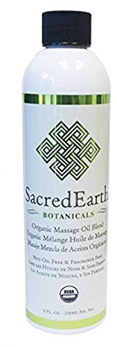 Organic Massage Oil Blend (8oz) - Unscented, Nut Oil Free, Gluten Free and USDA Certified Organic