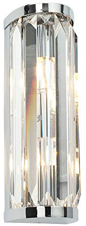 Saxby Crystal 18W Chrome Plated & Clear Crystal Glass IP44 Decorative Bathroom Wall Light