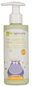 LA SAPONARIA - Bio-Schaumbad für Kleinkinder - reinigt sanft Haut und Haar - juckt nicht in den Augen - beruhigt die Haut - Vegan - 200 ml