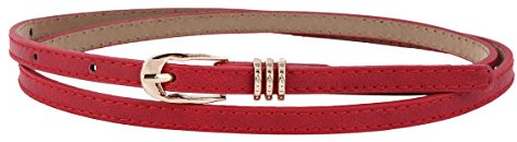 Damara Womens Elegant Slim Metal Keeper Prong Buckle Waist Belt