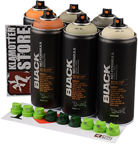Montana Black Sprühdosen Set A-Team 6x400ml Farbspray Tarnfarben