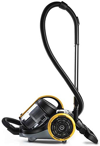 Polti Forzaspira C115_Plus, Aspirapolvere Ciclonico a Traino, Senza Sacco, Spazzola Parquet in Dotazione, Nero/Giallo
