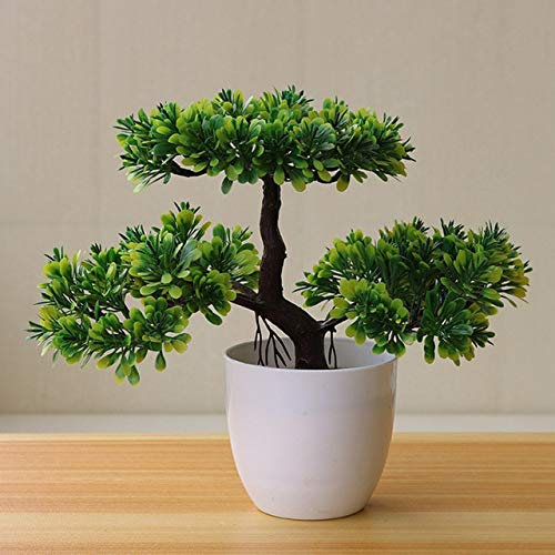 TOMHY Künstliche Kiefer Bonsai-Fälschungs-Topfpflanzen Simulation Baum Home Office Shop-Dekor: Grün
