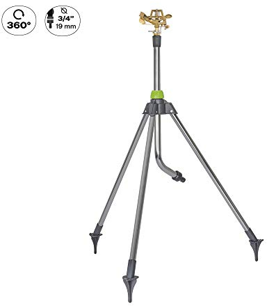 Vito Garden - Irrigatore circolare e settoriale a 360°, fino a 624m2, set con treppiede, irrigatore a cerchio, irrigatore a settori, irrigatore a impulsi, irrigatore a ciclo parziale