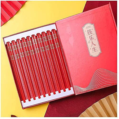 ZHANGDONG Palillos Chinos Palillos Sushi Palillos Coreanos Juego de Regalo de 10 Pares de Palillos de Porcelana/Palillos Chinos de cerámica/para la Cena Familiar, Apto para lavavajillas, Ant