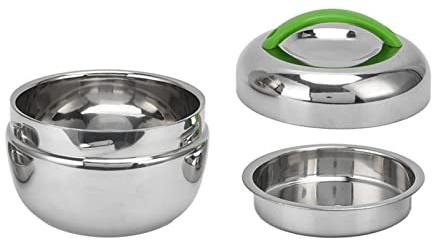 Thermo-Box aus Edelstahl, Isolierter Lebensmittelbehälter mit Breiter Öffnung, mit Fach und Deckel, Apple Outlook für Studenten, Büroangestellte, 800 Ml