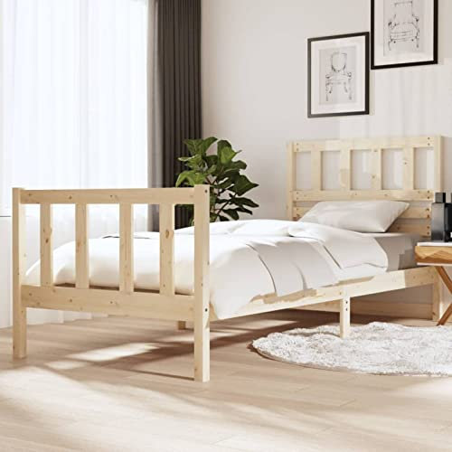 Norheim Massivholzbett Bettgestell Holzbett Bettrahmen Double Bed Lattenrost Balkenbett Betten 90x200 cm