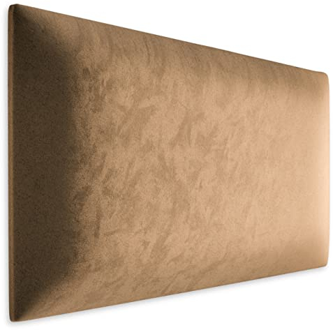 Muralo Panel acolchado de pared de terciopelo, panel acolchado de tela, para dormitorio, salón, cama, cabecero de cama, cojín lumbar, moderno y lujoso, panel acolchado (beis, 60 cm x 40 cm)