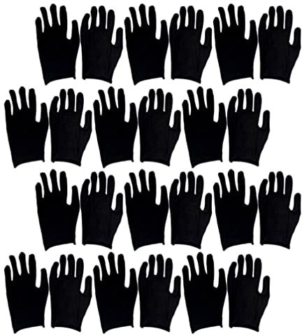 Healeved 12paare Baumwollhandschuhe Arbeitsschutzhandschuhe Sicherheitshandschuhe Bequeme Handschuhe Für Handschutz Schwarz Strapazierfähig Für Gartenarbeit Und Tägliche Nutzung