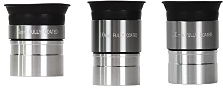 Teleskop-Zubehör-Set, 3,2 cm, 62 Grad Weitwinkel, 4 mm, 10 mm, 20 mm, für astronomische Teleskop-Kameras, Silber, 3 Stück