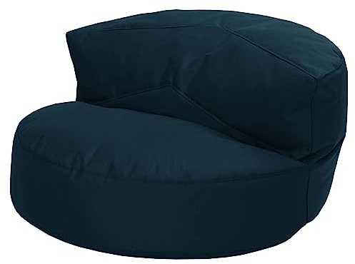 Green Bean Sitzsack Sofa mit Füllmaterial - Lounge im Sitzsack-Design 90x50cm mit ergonomischer Rückenlehne & waschbarem Bezug - Indoor und Outdoor geeignet in Dunkelblau