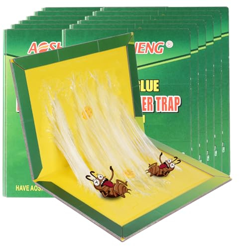 Flintronic 12 Stück Klebefallen, Schädlings Klebepads Falle, zur Schädlingsbekämpfung, für Drinnen/Draußen/Küche/Garten/Haus/Büro