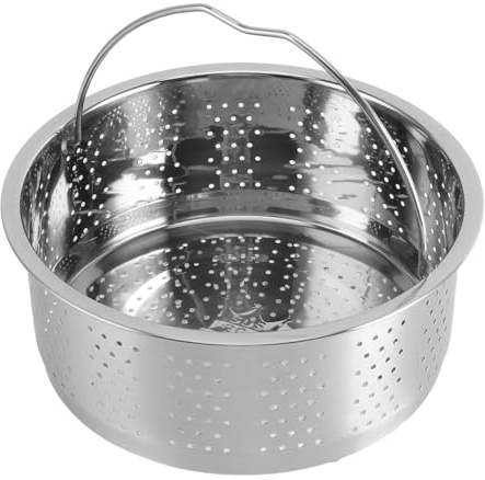 Fockety Stainless Steel Steamer Basket, Rice Cooker Insert Basket Rice Cooker Warmer Steam Basket with Handle, Removal Vegetable Steamer Basket Insert Steaming Rack for Food