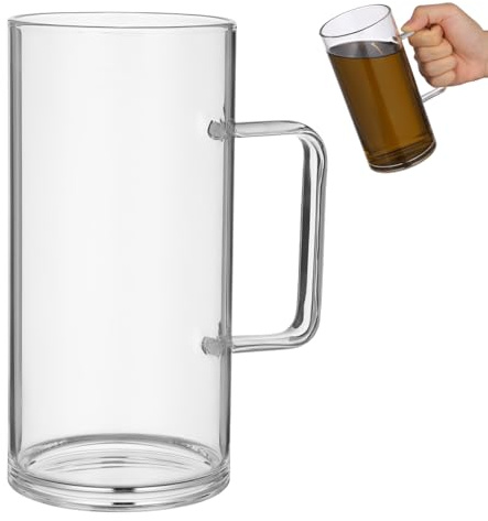 Garneck Tea Mug Glass Cup with Handle High Borosilicate Heat Resistance Mug for Tea Coffee and Water Clear Drinking Cup for Home Office Use 16.00 X 8.00 X 12.00 Cm