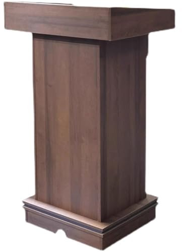 HUHJYUGE Podium Ständer Holz, Rednerpult mit Schublade, Podiumsständer mit Breiter Lesefläche und Aufbewahrungsregal, für Klassenzimmer, Kirche, Vortrag, Seminar (55x50x120cm)