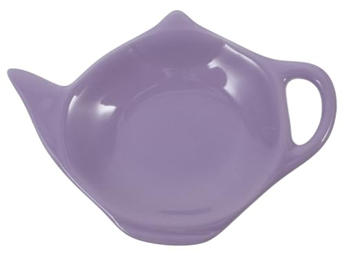 Alipis Teapot Shaped Ceramic Tea Bag Holder Dish Small Serving Plate 4.8X3.5 Inch Vintage Style Snack Coaster for Kitchen Table