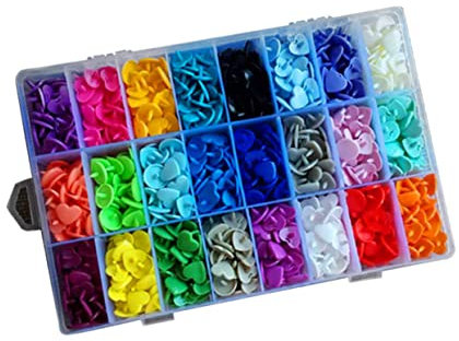TOKIDNY 360sätze Teiliges Herzform-druckknopf Kunststoff Farblich Sortiert Für Kleidung Babyartikel Taschen Und Diy-bastelprojekte Praktische Aufbewahrungsbox Vielseitig Einsetzbar Für Näh