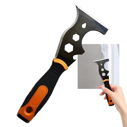 Acunny Grattoir à colle - Grattoir à peinture - Grattoir à papier peint 16 en 1 en acier inoxydable - Outil de mastic multifonction - Décapant les bords de peinture pour enlever rapidement la peinture