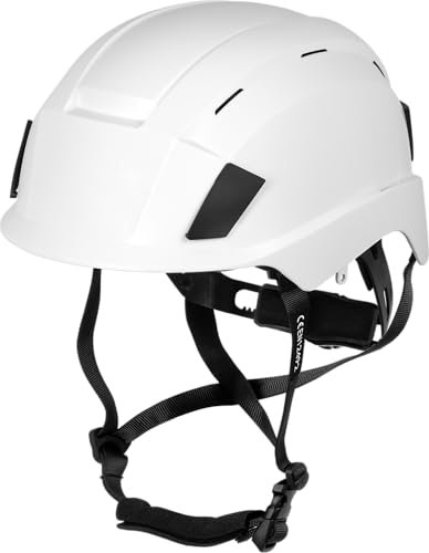 ACE Patera Premium Casco di sicurezza - casco da costruzione e da alpinismo per il lavoro e lo sport - casco da arrampicata leggero e casco da costruzione - Bianco