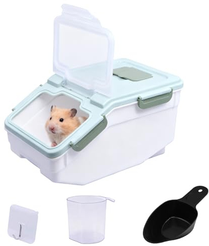 MXCELL Extra Large Chinchilla Sand Bath Container Kit Plastic Dust Bath House Hamster Shower Room for Hedgehog Guinea Pig Squirrel Small Animals (Green)