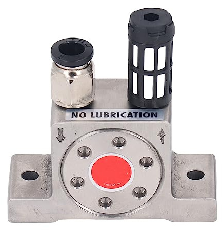 G1/8in Air Turbine Vibrator, Stainless Steel Pneumatic Oscillator, High Vibration Frequency Industrial Vibrator for Sandblaster Funnel, with and Hose Connector, Durable 30