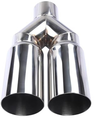 Embout D'échappement Silencieux D'échappement Universel En Acier Inoxydable Double Cylindre Entrée 63mm Sortie 76mm Pour Remplacement Du Système De Voiture