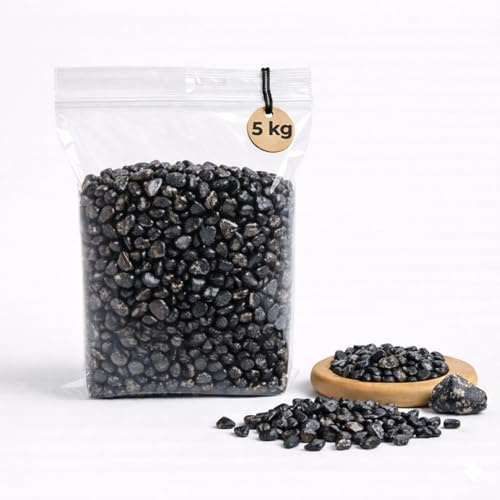 Gránulos decorativos negros de 5 – 8 mm de diámetro, sin polvo, 5 kg, pequeñas piedras decorativas como decoración de colores