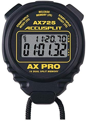ACCUSPLIT AX725 Dual Line 16 Memory Pro Stopwatch (Black)