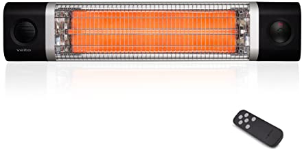 Veito - Lampada ch2500rw con telecomando ad infrarossi, 4 impostazioni, timer automatico e l'aria, carbonio, 2500 watt, ideale per terrazzi lampada a raggi infrarossi per interni ed esterni