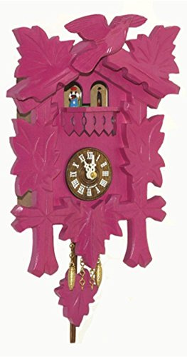 Trenkle Kuckulino Schwarzwalduhr mit Quarzwerk und Kuckuckruf, drehende Tänzer TU 2018 PQ pink