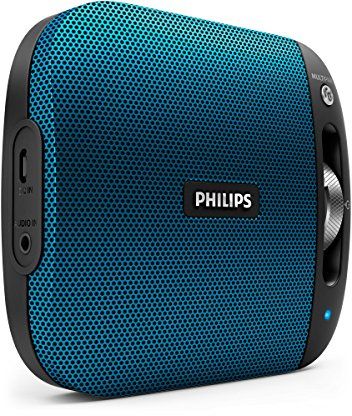Philips BT2600A/00 - Altavoz portátil inalámbrico con Bluetooth (multipair, micrófono, batería recargable), azul