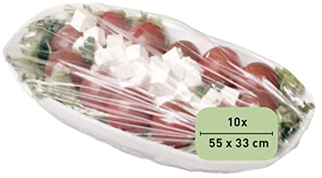 culivac Film Alimentaire Reutilisable – Charlotte Alimentaire Reutilisable – Couvre Plat Reutilisable pour Conservation des Aliments – 55 x 33 cm rectangulaire – Lot de 10