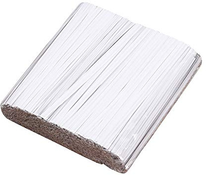 YOFASEN Kraft Paper Twist Ties - Wire Tie Bag Ties for Food & Freezer Bags Cookie Gift Floral Bag Sealing Ties, White, 10cmx4mm